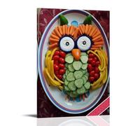 ZOZO HOUSE Stampa fotografica a forma di gufo Made of Various Fruits and Vegetable 16 x 24 pollici (40 x 60 cm)