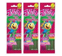 Zozole Hello Zelo, Caramelle Gommose Frizzanti all'Anguria, Confezione da 3 Pacchetti, 75g per Pacchetto, Dolci Aspri Saporiti, Gusto Rinfrescante, Snack Vegano, Rosa e Verde