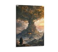 ZPAOWUFB Poster decorativo da parete su tela, motivo: The Forgotten Fantasy Kingdom of Giant Trees, poster decorativo moderno per camera da letto, 30 x 45 cm