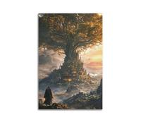 ZPAOWUFB Poster decorativo da parete su tela, motivo: The Forgotten Fantasy Kingdom of Giant Trees, poster decorativo moderno per camera da letto, 20 x 30 cm
