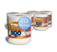 ZPAPER - 12 Rotoli Asciugatutto 500 strappi - Rotoloni asciugatutto con Maniglia, Pura Cellulosa 2 Veli Bobina carta. Scatolati