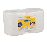 ZPAPER - 2 Maxi Rotoloni Asciugatutto 800 Strappi - Bobina industriale carta Pura Cellulosa, 2 Veli. Altezza 22,5 cm. Diametro 24 cm. Rotoli carta Asciugatutto