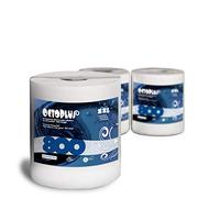 ZPAPER - 3 Monorotoli OCTOPLUS 2400 Strappi totali - Rotoli Bobine Asciugatutto 800 strappi con Maniglia Carta 100% Pura Cellulosa 2 Veli Bobina Asciugamano. Scatolati