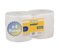 ZPAPER - 4 Maxi Rotoloni Asciugatutto 900 Strappi - Bobina industriale carta Pura Cellulosa, 2 Veli. Altezza 22,5 cm. Diametro 24 cm. Rotoli carta Asciugatutto