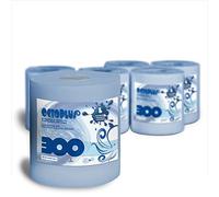 ZPAPER - 6 Monorotoli Blu OCTOPLUS 1800 Strappi totali - Rotoli Bobine Asciugatutto 300 strappi carta Cellulosa Blu 2 Veli Bobina Asciugamano. Scatolati