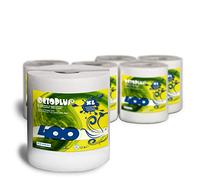 ZPAPER - 6 Monorotoli OCTOPLUS 2400 Strappi totali - Rotoli Asciugatutto 400 strappi con Maniglia carta 100% Pura Cellulosa 2 Veli Bobina Asciugamano. Scatolati