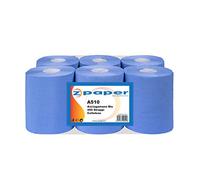 ZPAPER - 6 Rotoli Asciugamani BLU - Carta Cellulosa 450 Strappi a Rotolo, 2 Veli, Anima a Spirale, Confezionati. Rotoli Bobine Asciugatutto