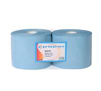 ZPAPER - Bobina Rotolone BLU asciugatutto 500+500 Strappi - 3 Veli, Carta Cellulosa molto assorbente. Confezione da 2 rotoloni industriali