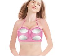 ZPBLWT Reggiseno di Massaggio Elettrico, Massaggiatore Senza Fili del Seno di USB, Accelera la Circolazione, Macchina Anti-cedimento per la Crescita del Seno (Rosa)