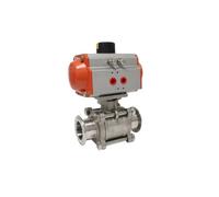 ZPC1CS81 Valvola a sfera ad alta piattaforma sanitaria a tre pezzi in acciaio inossidabile DN50 Tri Clamp Ferrule Type Valvola a sfera Cilindro a doppio effetto