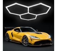 zpehyrin Luci da Parete del Garage A LED Hexagon, Lampade Collegabili da 6500k Impermeabili Ad Alta Luminosità, Illuminazione A Soffitto di Installazione Facile per Officine, Palestra