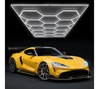 zpehyrin Luci da Parete del Garage A LED Hexagon, Lampade Collegabili da 6500k Impermeabili Ad Alta Luminosità, Illuminazione A Soffitto di Installazione Facile per Officine, Palestra