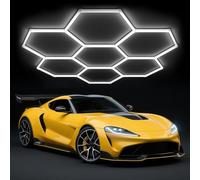 zpehyrin Luci da Parete del Garage A LED Hexagon, Lampade Collegabili da 6500k Impermeabili Ad Alta Luminosità, Illuminazione A Soffitto di Installazione Facile per Officine, Palestra