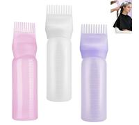 Zpeiran 3 Pezzi Applicatore Olio Capelli,Flacone Applicatore a Pettine per Radici con Scala Graduata,per Coloration e Trattamento Fai da Te