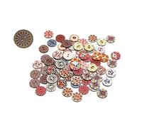 Zpengtai Bottoni 100 Pezzi 20mm Bottoni in Legno Vintage Colorati Dipinti Bottoni Decorativi in Legno Fai da Te Cucito for Decorativi, Artigianato Cucito Fai da Te Cucito