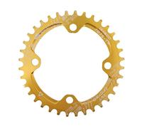 Zpengtai Corone per Bicicletta 104bcd Round/Oval 32T/34T/36T/38T Guarnitura MTB con Corona Stretta e Larga Bici(Oval,32T_Gold)