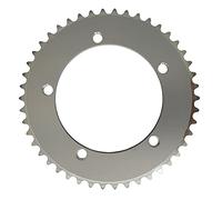 Zpengtai Corone per Bicicletta Anello della Catena Dell'ingranaggio Fisso 44T 46T 48T 50T 52T 53T Ruota di Bici Pista Strada Singola velocità 130mm BCD Corona Argenteo Bici(52T Silvery)