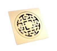 Zpengtai Filtro Scarico Doccia Scarico A Pavimento Quadrato Invisibile in Oro Spazzolato for Il Bagno, Griglia di Scarico for Doccia in Ottone, Scarico A Pavimento for Cucina Bagno(Gold)