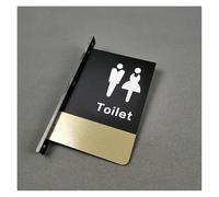 ZPFDSG Cartello Toilette Cartello for Porta Cartello promemoria for Bagno Montato lateralmente su Entrambi i Lati Cartello for Bagno for Uomini e Donne Cartello for WC for Hotel(Double-Sided)