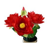 ZPFDSG Ninfea Artificiale 1 Pezzo di Fiore Artificiale Loto, Seta Finto for la Cerimonia Nozze, Decorazione for casa, Giardino, Bouquet(The Big Red)