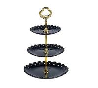 ZPFDSG Portafrutta a Ripiani 1PC Dessert Table Fruit Tray Three Layer Cake Stand Rack Wedding Party Candy Plastica Secca(Black)