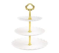 ZPFDSG Portafrutta a Ripiani 1PC Dessert Table Fruit Tray Three Layer Cake Stand Rack Wedding Party Candy Plastica Secca(White)