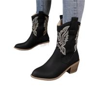 ZPFDSG Stivali Cowboy Donna Stivali da donna Scarpe casual alla moda for donna Tacchi alti Stile strano Stivali a punta di colore solido(Black,40)