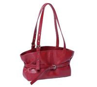 ZPFDSG Tote Bag Borsa a mano grande retrò Capaci, borsa da pendolare, con manico morbido, in pelle, un solo(Red)