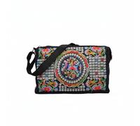 ZPGVWXKO Borsa a Tracolla in Tela Pochette Borsetta Portamonete Artigianale con Ricamo Compatta E Capiente per Telefono E Portafoglio Tracolla Regolabile, Fiore Dei Soldi