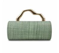 ZPGVWXKO Borsa Pochette Clutch Tracolla Rigida con Manico Lucente Design Geometrico Superficie Testurizzata Custodia Rigida Stile Contemporaneo Adatta a Nozze, Array, Verde