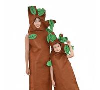 ZPGVWXKO Costume Albero Bambini Costume Tunica Travestimento Maschera Abito Unisex Monopezzo con Apertura Facciale E Spazi per Le Braccia Facile da Indossare, 170