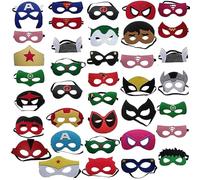 ZPIMY 38 Pezzi Maschere Supereroi per Bambini e Adulti - Maschere Feltro per Feste e Cosplay