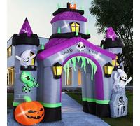 ZPISF Gonfiabili di Halloween giganti da 3 m casa infestata castello arco decorazioni per esterni, grande arco di Halloween decorazioni per cortile per prato anteriore giardino