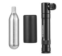 ZPLKKYGR Kit di riparazione pneumatici per bicicletta, portatile, multifunzione, con tappo a vuoto e gonfiatore a CO2 in lega di alluminio, per bici da strada e mountain bike. (Nera)