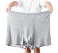 ZPLMIDE Boxer da uomo di grandi dimensioni senza cuciture in cotone (13XL), biancheria intima di grandi dimensioni traspirante (11XL (150-185 kg), grigio-3 pezzi)