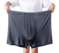 ZPLMIDE Boxer da uomo in cotone senza cuciture di grandi dimensioni (13XL), biancheria intima di grandi dimensioni traspirante elasticità mutande, Grigio scuro, 6XL(90-110kg)