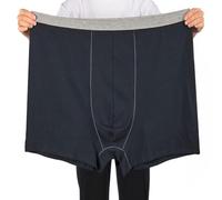ZPLMIDE Boxer da uomo taglie forti, boxer oversize da uomo in cotone senza cuciture, a vita alta, boxer traspiranti (35-210 kg), Nero-3 pezzi, 8XL(130-140kg)