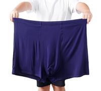 ZPLMIDE Boxer da uomo taglie forti senza cuciture in cotone (13XL), biancheria intima di grandi dimensioni traspirante elastico mutande (10XL (140-170kg), blu navy - 3 pezzi)