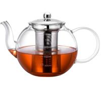 Zpose Teiera in Vetro, 1200 ml Teiera con Filtro Infusore in Acciaio Inossidabile Removibile Resistente Al Calore Perfetta per Tè Sfuso E Tè in Fiori E Caffè