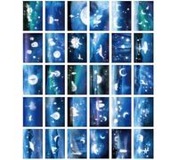 ZPPLD Cartoline da 30 pezzi, luci al buio, set di biglietti di ringraziamento, libro degli ospiti, poster da viaggio Glow In The Dark Postcard (Wander Earth)