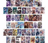 ZPPLD Kit collage da parete Genshin Impact da 50 pezzi, kit collage anime per estetica da parete, poster anime, decorazione per dormitorio, collezione di foto per gli amanti degli anime (D)