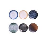ZPPLD Piatto Portata in Ceramica,Piatti Colorati in Porcellana per 6 persone,Piatti Set,Stoviglie Per Lavastoviglie E Microonde, Pasta,Piatto Per La Colazione,Stile BohéMien Classico (15.2cm)