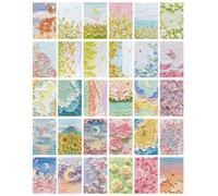 ZPPLD Set di 30 cartoline vintage, cartoline floreali, dipinti a olio, cartoline per bambini, biglietti di auguri, tema amore amicizia, biglietti romantici