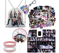 ZPPLD - Set regalo Blackpink per fan: zaino, braccialetti, adesivi, foto, portachiavi e ventilatore circolare - Rosa - 33 x 26 cm - Casual - Tema Blackpink - Uso quotidiano e regalo per fan