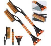 ZPQAODI 2 raschietti per ghiaccio auto con scopa, raschietto per ghiaccio 2 in 1 per auto con scopa, 60 cm, frusta rimovibile con setole grandi e manico in schiuma e resistente grattacieli per auto