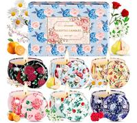 ZPQAODI Candele Profumate Regalo Set, Candele Profumate Bomboniere,Candele Per Aromaterapia,Candele Decorative,6 Set Cera di Soia per Anniversario Mama Fidanzata, Anniversario Natale