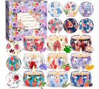 ZPQAODI Candele Profumate Regalo Set, Candele Profumate Bomboniere,Candele Per Aromaterapia,Candele Decorative,9 Set Cera di Soia per Anniversario Mama Fidanzata, Anniversario Natale
