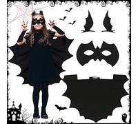 ZPQAODI Costume da Pipistrello Vampiro,4 PCS Mantello Pipistrello,Includere 1 x Costume a Pipistrello+1 x Maschera da Pipistrello+2 x Pezzi di Fermagli,per Halloween Cosplay Carnevale