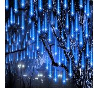 ZPQBEYE Luci di Natale per esterni Meteor Shower Lights 24-Tube 576LEDs Neve che cade Pioggia Luci a cascata Ghiacciolo per albero di Natale Decorazioni natalizie Festa di nozze Decorazione del