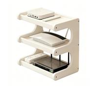 ZPRYZHD Mensola a Parete Per Router, Organizer a Doppio Livello con Gestione Cavi - Ideale per Soggiorno, Camera da Letto e Ufficio(White,Large)
